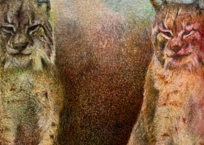 Linx, aquarelle et cire 2025