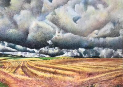 Au septième ciel, cire sur aquarelle - 2022