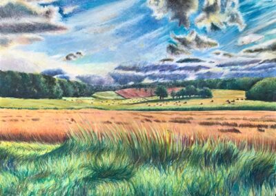 Promesse de beaux jours, cire sur aquarelle - 2022
