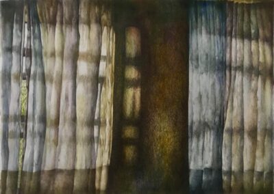 Rideaux, mine graphite sur aquarelle - 2017