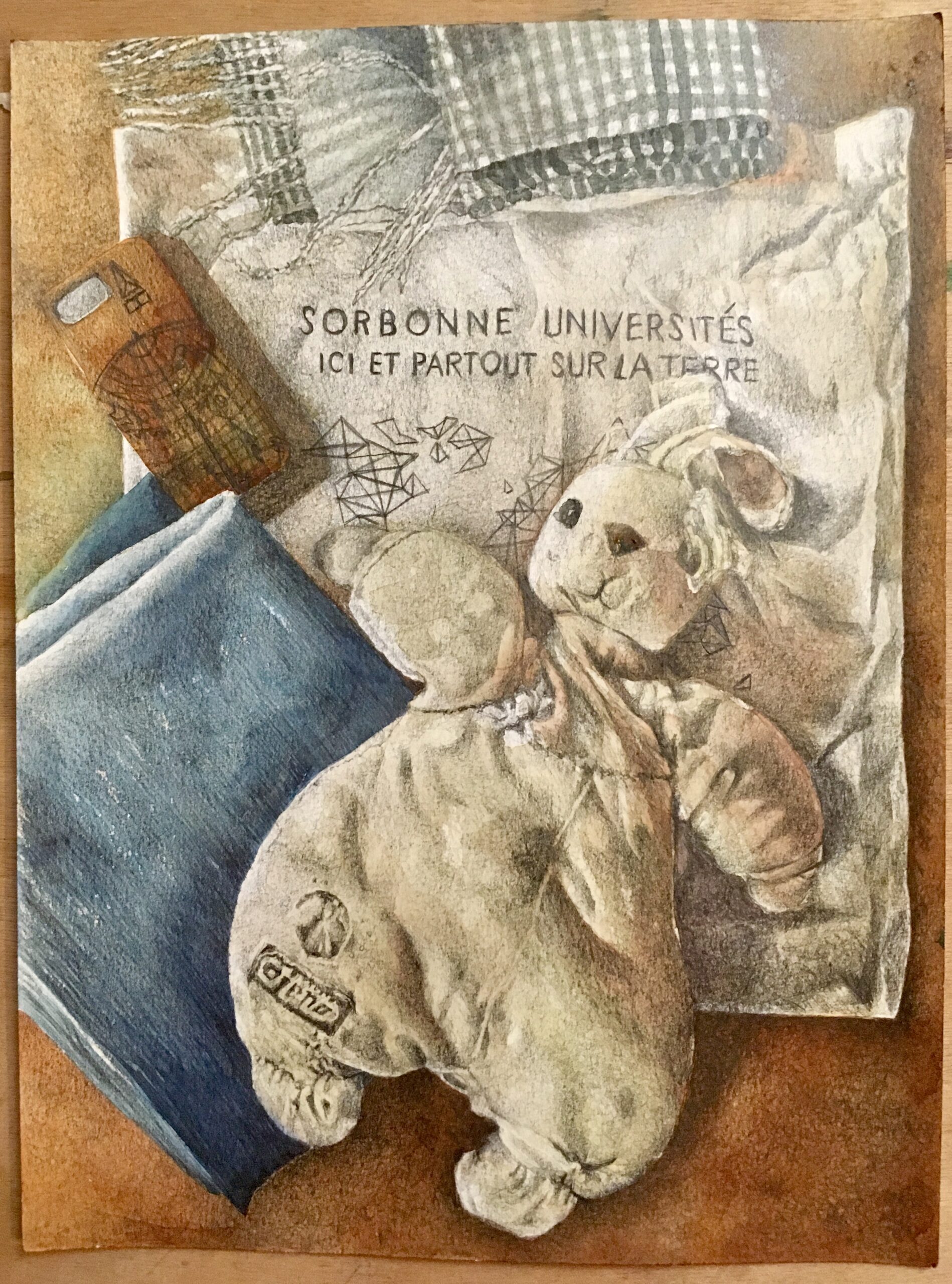 1313 jours 1, mine graphite sur aquarelle - 2018 1313 jours 1, mine graphite sur aquarelle - 2018